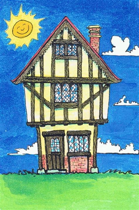 tudor house drawing